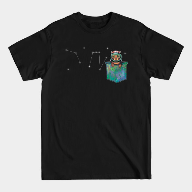 Grumpy galaxy bengal cat in pocket with space helmet - Space Cat - T-Shirt