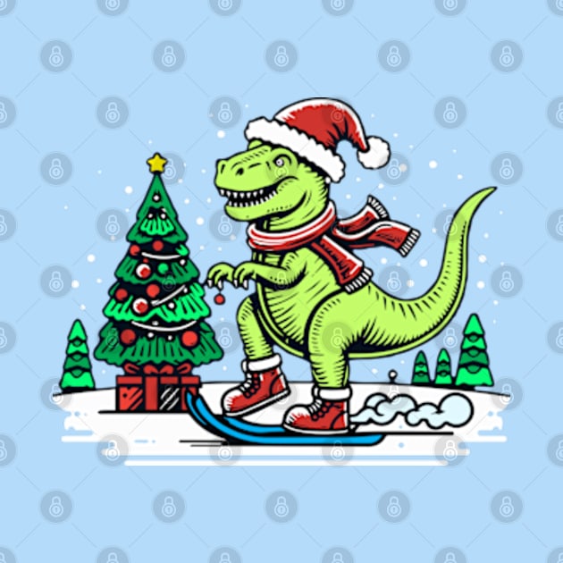 Christmas T-Rex by ArtFactoryAI