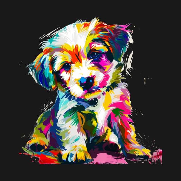 Puppy Colorful Pop Art Design Dog Lover Gift Idea by karishmamakeia