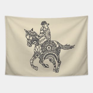 Horse and Rider Geometry Tapestry