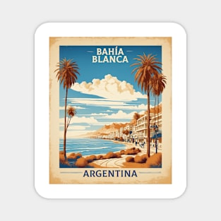 Bahia Blanca Argentina Vintage Tourism Poster Magnet