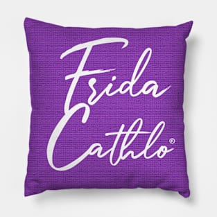 Grape Text W back Cat Frida Cathlo version of - Frida Kahlo Pillow