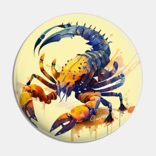 Zodiac Sign SCORPIO - Watercolour Illustration of astrology Scorpio Pin