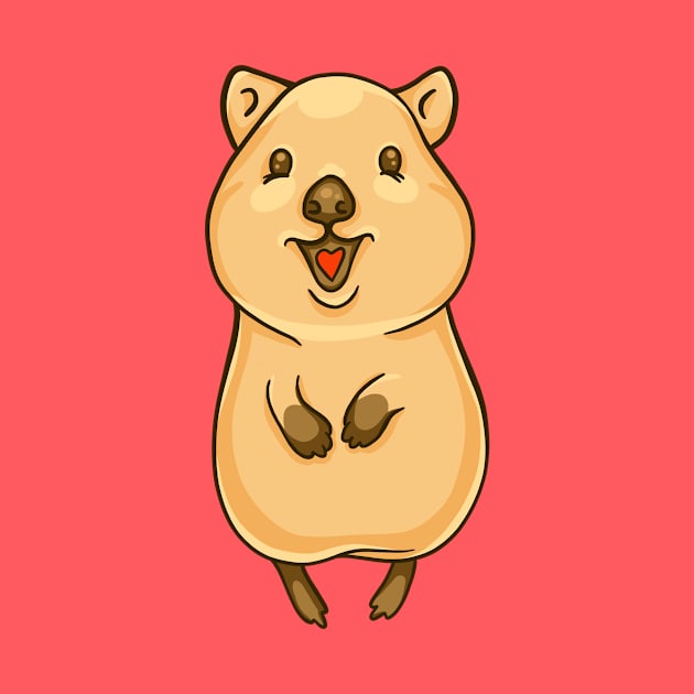 Quokka smiling by manydoodles