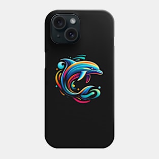 Animal work Dolphin Stylish Vivid Color Geometric Phone Case