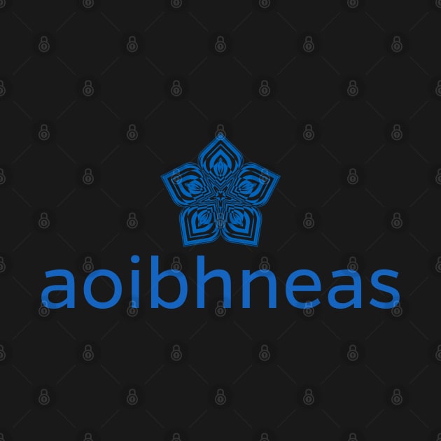 Scottish Gaelic word for Bliss aoibhneas with a Celtic motif flower by allscots