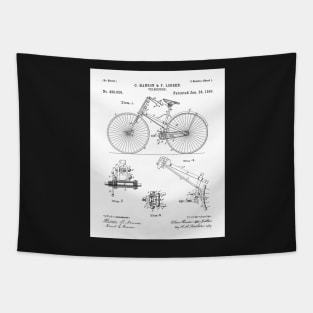 Cycling Patent - Bicycle Art - Black And White Tapestry