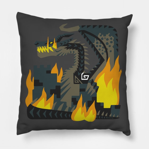 Monster Hunter World: Large Fatalis Icon Pillow by Scribix