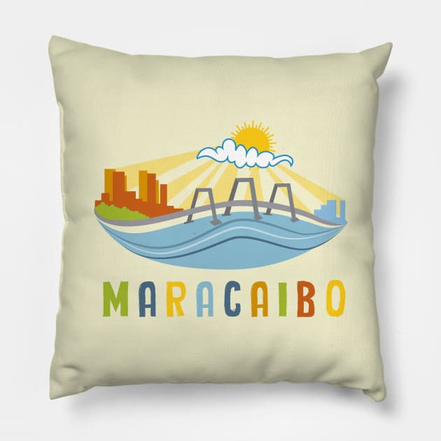 Maracaibo Bridge Pillow by HarlinDesign