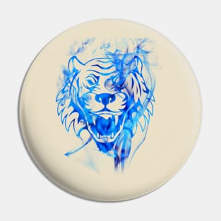 Blue Flame Tiger Pin