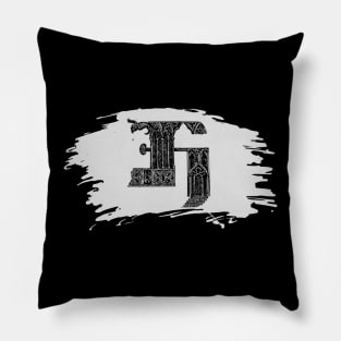 Gothic letter H – Alphabet typography Pillow