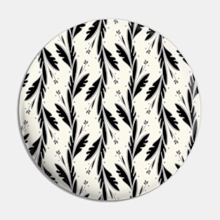 Black & White Hand Drawn Vines Pattern Pin