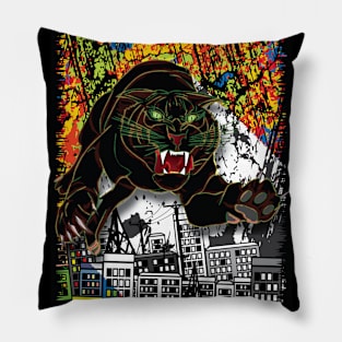 Black Tiger Leap Pillow