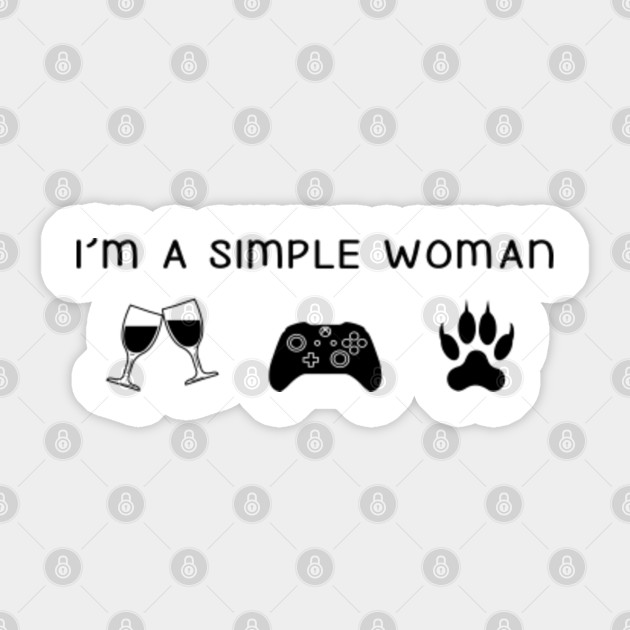 I M A Simple Woman Shirt Wine Video Games Cat Im A Simple Woman