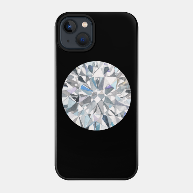 Diamond Gemstone Watercolour Painting - Diamond - Phone Case
