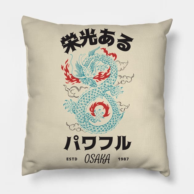 Japanese Dragon Pillow by MuchY.Store