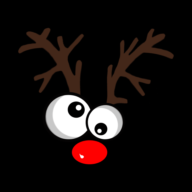 Big Eyes Red Nose Reindeer by NE7th