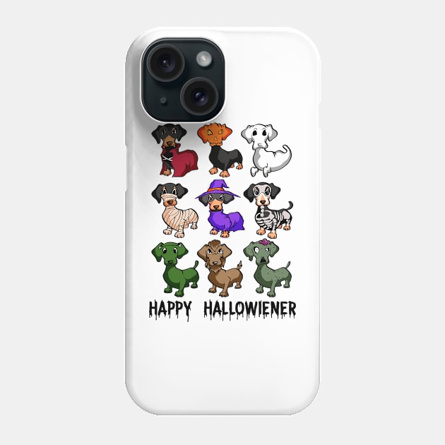 Happy Halloween Dachshund Phone Case by HUANROSE