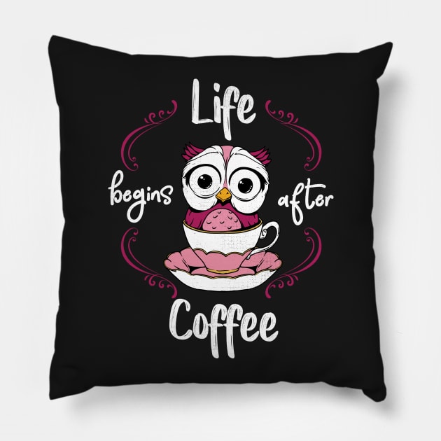 Life Begins After Coffee Pillow by KsuAnn