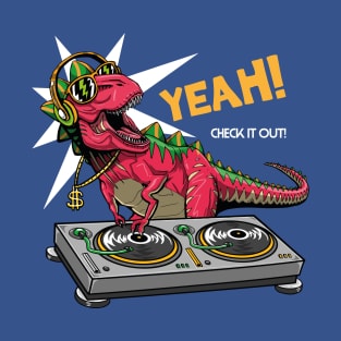 Dj Dinosaur Turntable T-Shirt