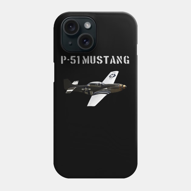 P-51 Mustang WW2 Fighter Plane Phone Case by Dirty Custard Designs 