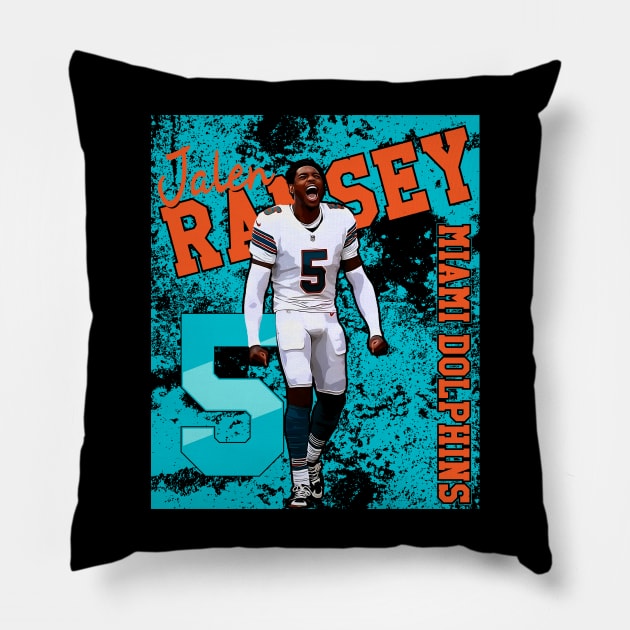 Jalen ramsey || miami dolphins Pillow by Aloenalone