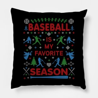 Funny Baseball Season Ugly Christmas Sweater Party Original Pillow