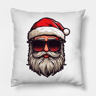 Cool Santa: Stylish Christmas Vibes Illustration Pillow