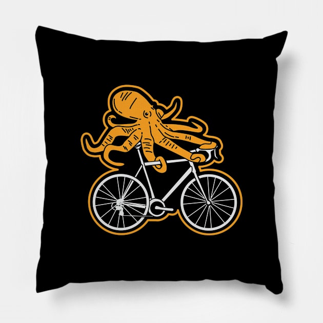 Funny Cycling T Shirt I octopus MTB gift Pillow by biNutz