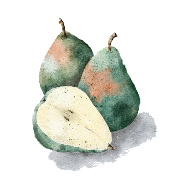 Watercolor pears by Ieva Li ART