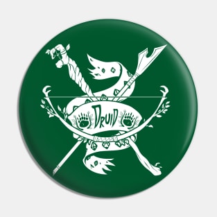 Druid Class - White Design Pin