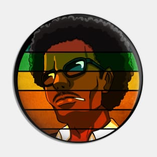 Smooth Afro Dude Vintage Illustration Pin