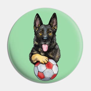 German Shepherd Soccer Ball Pin