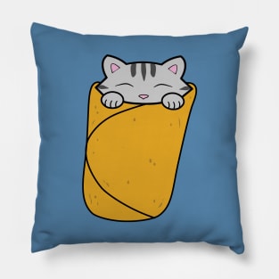 Purrito, cute cat burrito Pillow