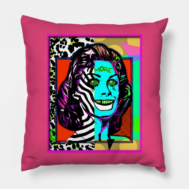 BLUE star gazer | More Terrible Pop Art | FAKE SMILE | Alternate Universe Surreal LSD Design Pillow by Tiger Picasso