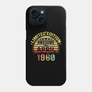 Vintage Born in April 1960 64 Years Old 64th Birthday Gift Men Women Phone Case