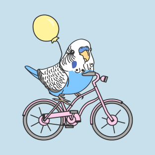 blue budgie on a bike T-Shirt