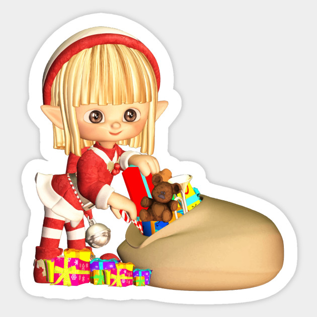 Blonde Santa S Helper Elf Girl