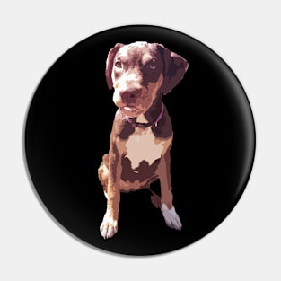 Xena the Brown Mutt Puppy Pin