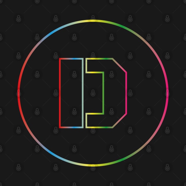 letter D colorful design by HB WOLF Arts