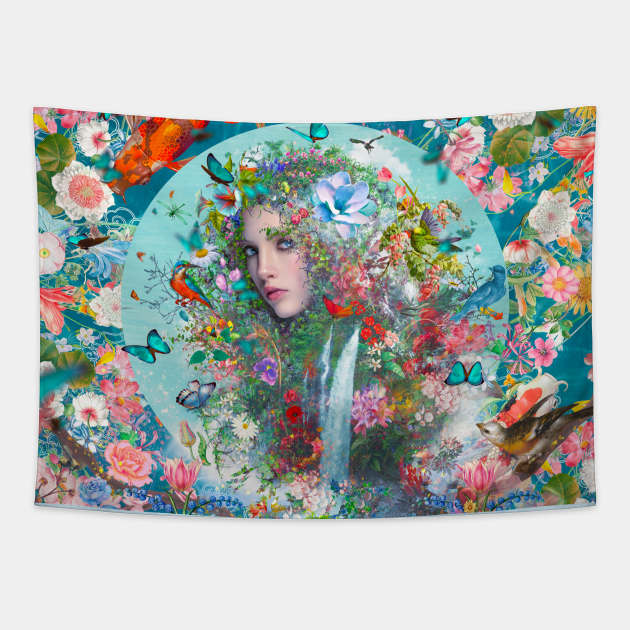 Mother Nature Tapestry by Phatpuppy Art