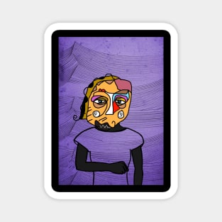 Exceptional Digital Art Collectible - Character with FemaleMask, AbstractEye Color, and BlueSkin on TeePublic Magnet