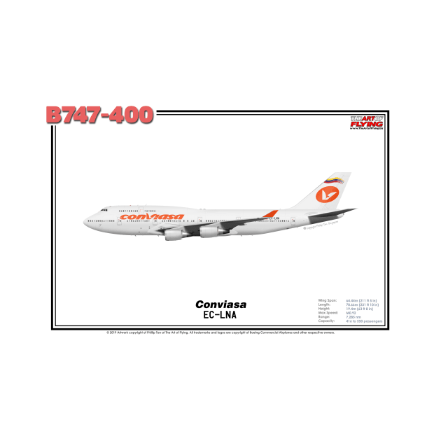 Boeing B747-400 - Conviasa (Art Print) by TheArtofFlying