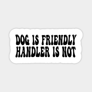 dog is friendly handler is not Magnet