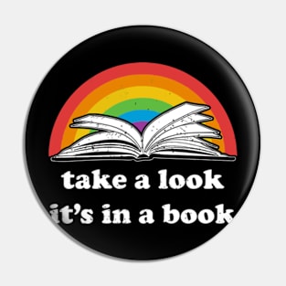 Take a look, its in a book - Retro inspired Reading Rainbow Pin