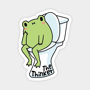 The Thinker Frog Meme Magnet