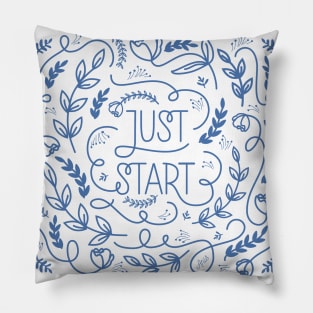 Just Start (blue) Pillow