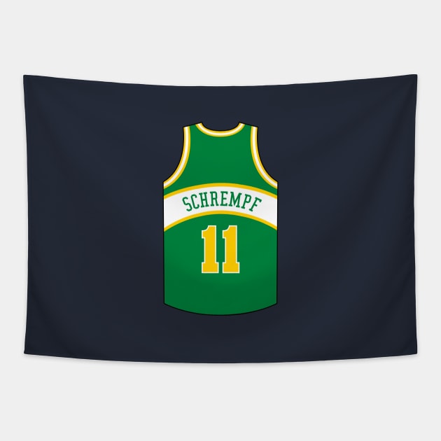 Detlef Schrempf Seattle Supersonics Jersey Qiangy Tapestry by qiangdade