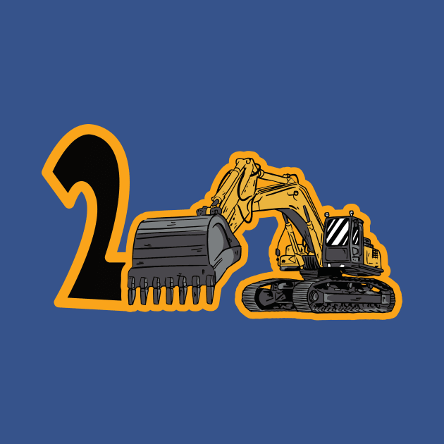 2st Birthday Tshirt Excavator Birthday by Ebnerprints