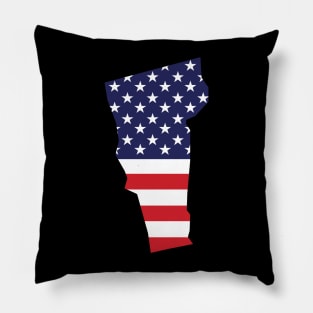 Vermont State Shape Flag Background Pillow
